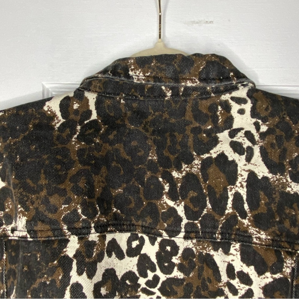 Promesa Concrete Jungle Leopard Print Denim Jacket size L NEW - Picture 10 of 14